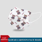 10-100 шт., одноразовые маски для лица с принтом медведя