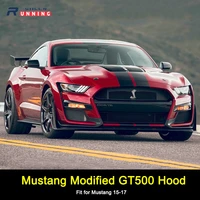 car accessories aluminum alloy engine hood for ford mustang modified gt500 hood for mustang engine cover 2015 2017 2 3t5 0l