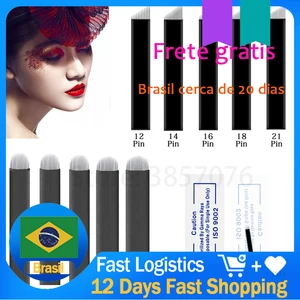 100 шт 0,18 мм Lamina Tebori Flex Microblading 12 14 16 18 U форма тату иглы для перманентного макияжа бровей лезвия ручная ручка иглы татуировки игла для микроблейдинга