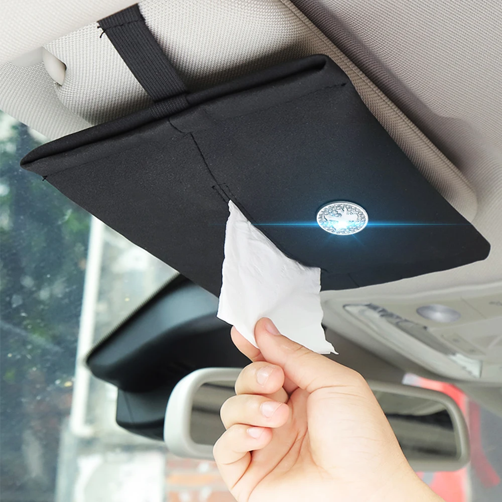 

1Pcs Car Tissue Box Towel Sets Car Sun Visor Tissue Box Face Mask Storage Box Auto Interior Accessories For PEUGEOT 106 107 205