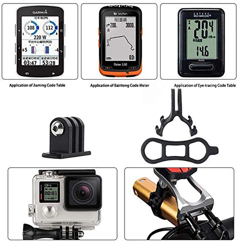 Велосипед держатель компьютера для Garmin/Bryton/CATEYE, Алюминий сплав велосипедный держатель для планшета многофункциональный фонарик для занятий спортом Камера кронштейн для секундомера Garmin Edge Gopro 130 200 500