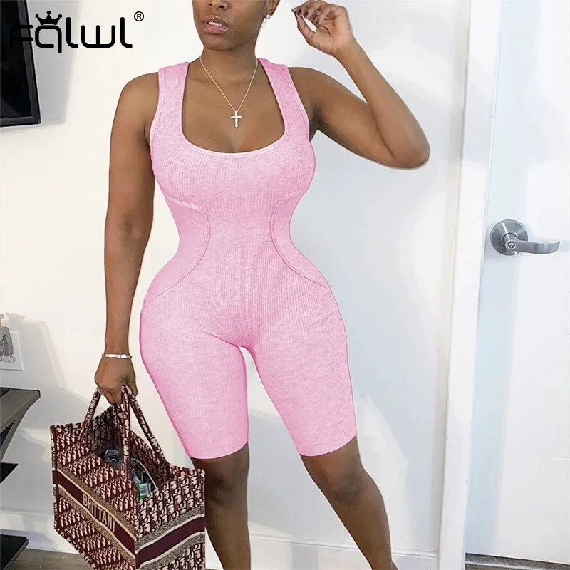 FQLWL розовый Летний комбинезон женские шорты облегающий женский Женский цельный