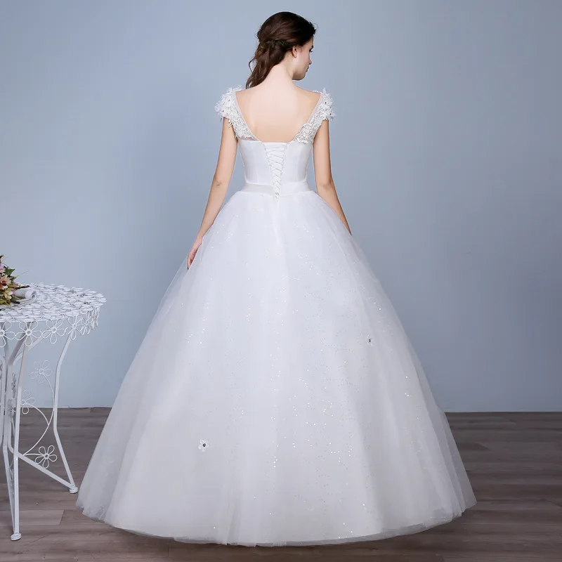 Женское роскошное бальное платье с круглым вырезом кружевное свадебное