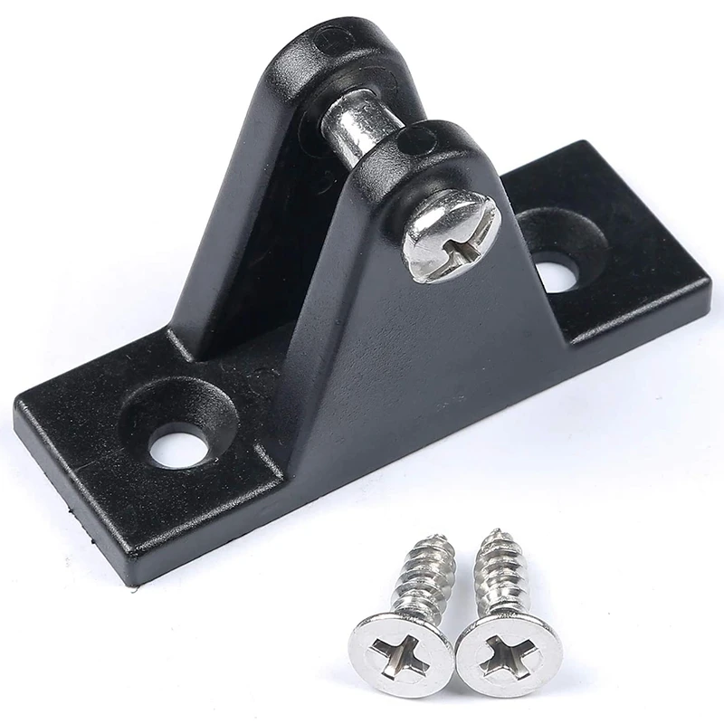 

4 Packs Boat Bimini Top Deck Hinges Flat Mount Black Nylon with Screws Bimini Top Boat Cover Fitting