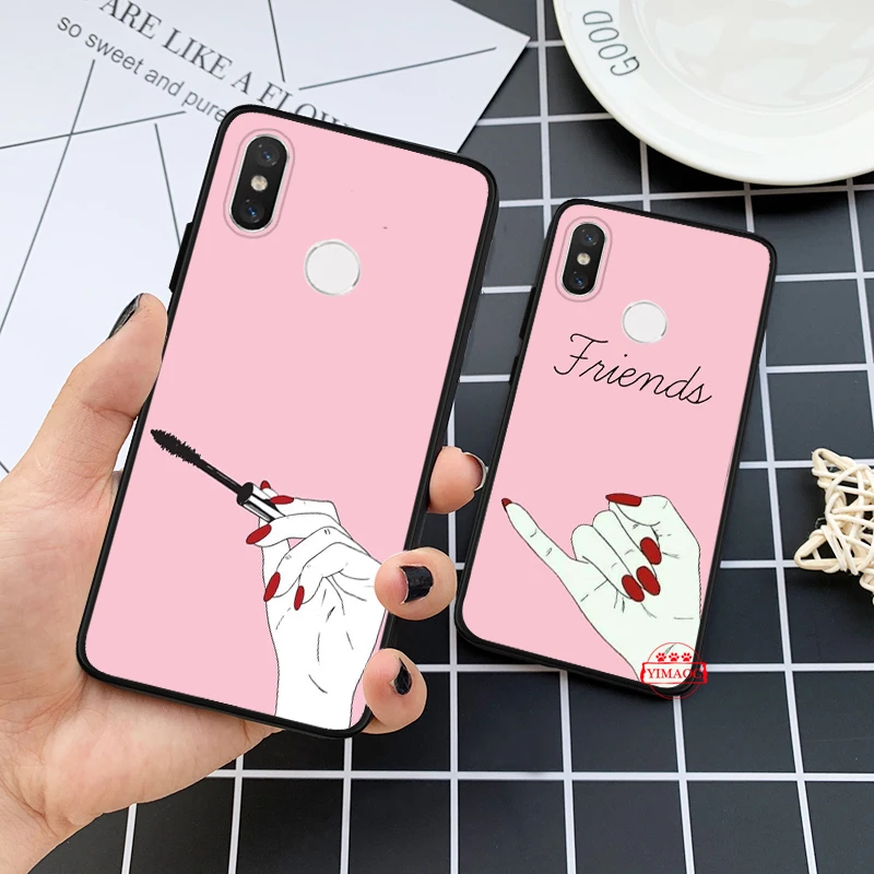 Силиконовый чехол best friend для Xiaomi 6 8 9 SE A1 A2 A3 Lite F1 Mix 2S MAX 3 9T Pro CC9E CC9 |