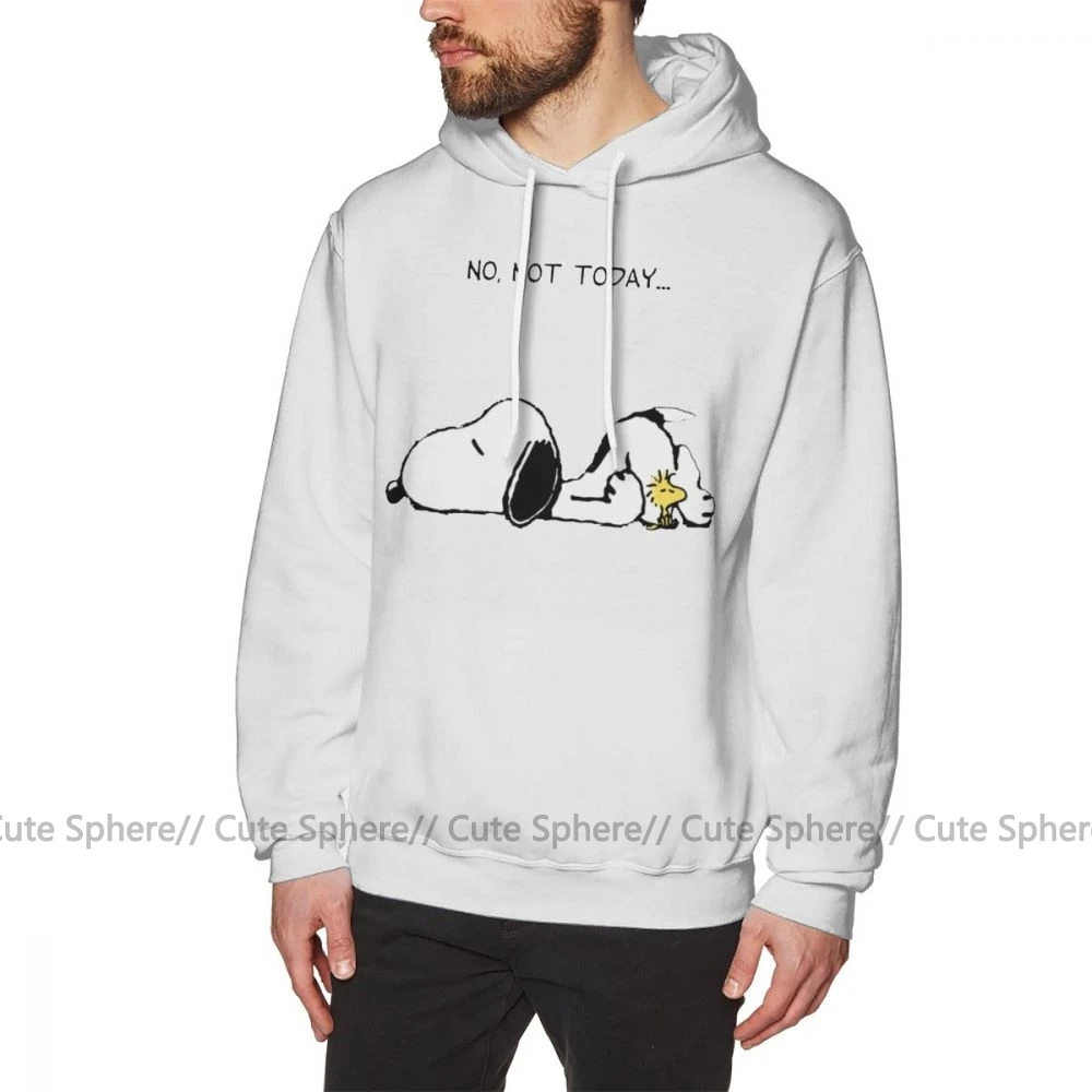 Peanuts худи No Not Today толстовки Зимний Белый пуловер худи Популярные ХХХ хлопковые свободные длинные мужские толстовки - Цвет: White