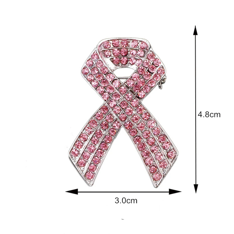 

Pink Rhinestone Bowtie Brooches Breast Cancer Awareness Pin Ribbon Brooch Pin Lucky Jewelry