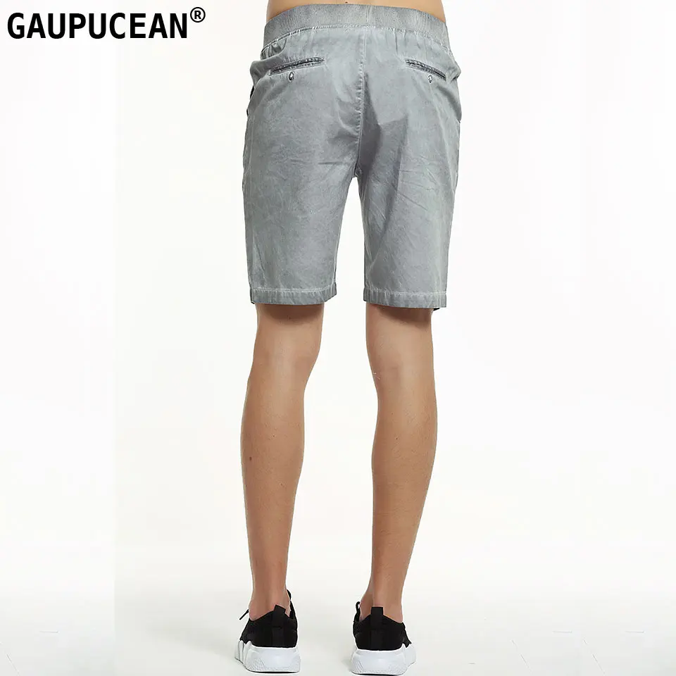 100% хлопок мужские повседневные винтажные Чино Короткие брюки галстук краситель