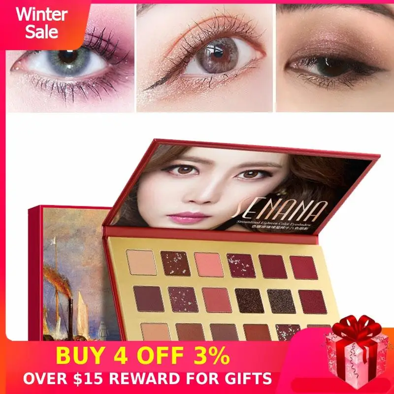 Палитра теней для век 18 цветов блестящая Обнаженная Корейская Косметика макияжа