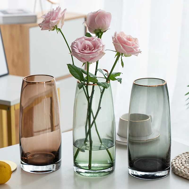 Jarrones 2020 nórdicos para decoración del hogar, macetas de flores de cristal...