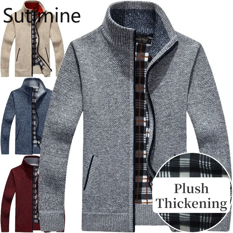 

Male coat Outerwear & Coats Loose Men's Sweater Solid Cardigan Men's Winter Jacket Zipper Man Jacket Casual Knitting Shirt