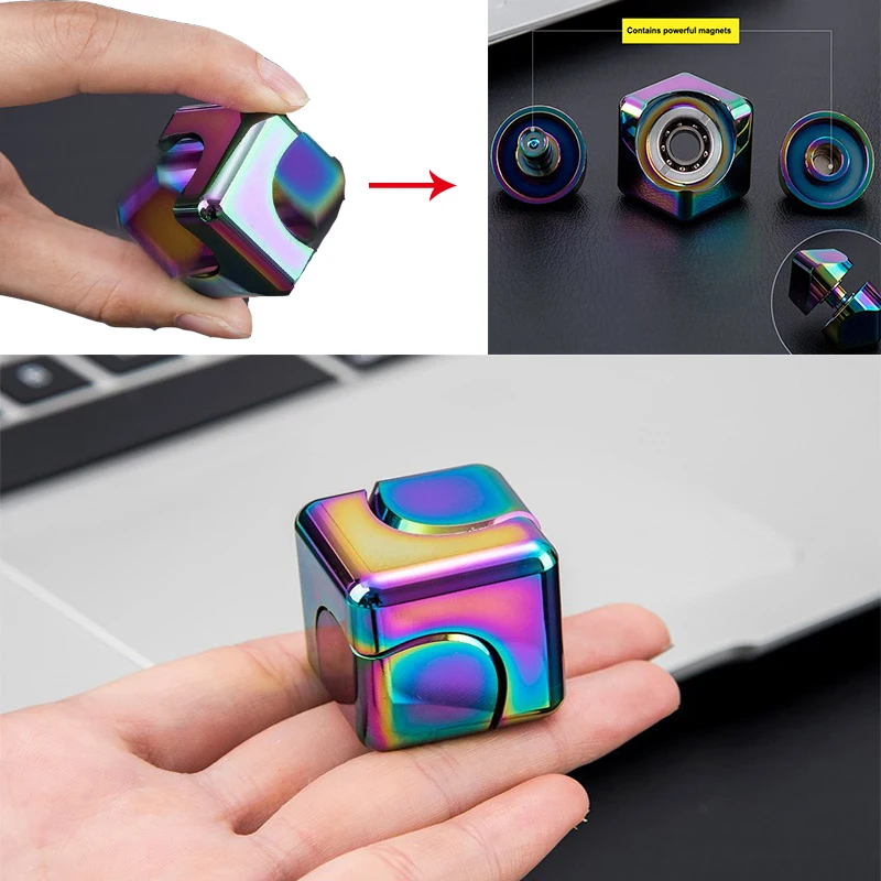 

Magnetic Colorful Fidget Spinner Stress Relief Toys for Children Antistress Hand Metal Spinner Desk Adult Gyroscope Toys Gifts 6