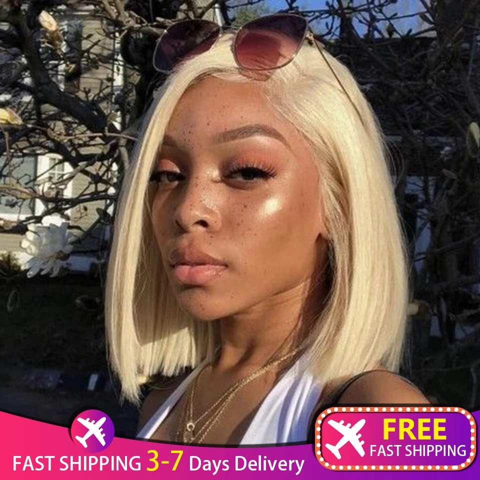 Бесплатная быстрая доставка короткий парик блонд боб для женщин синтетические