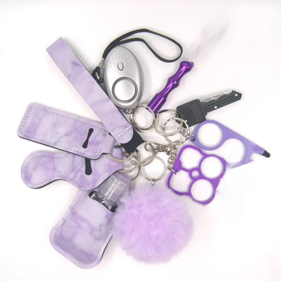 Комплект женских ключей для личной защиты кольцо-брелок с громким криком