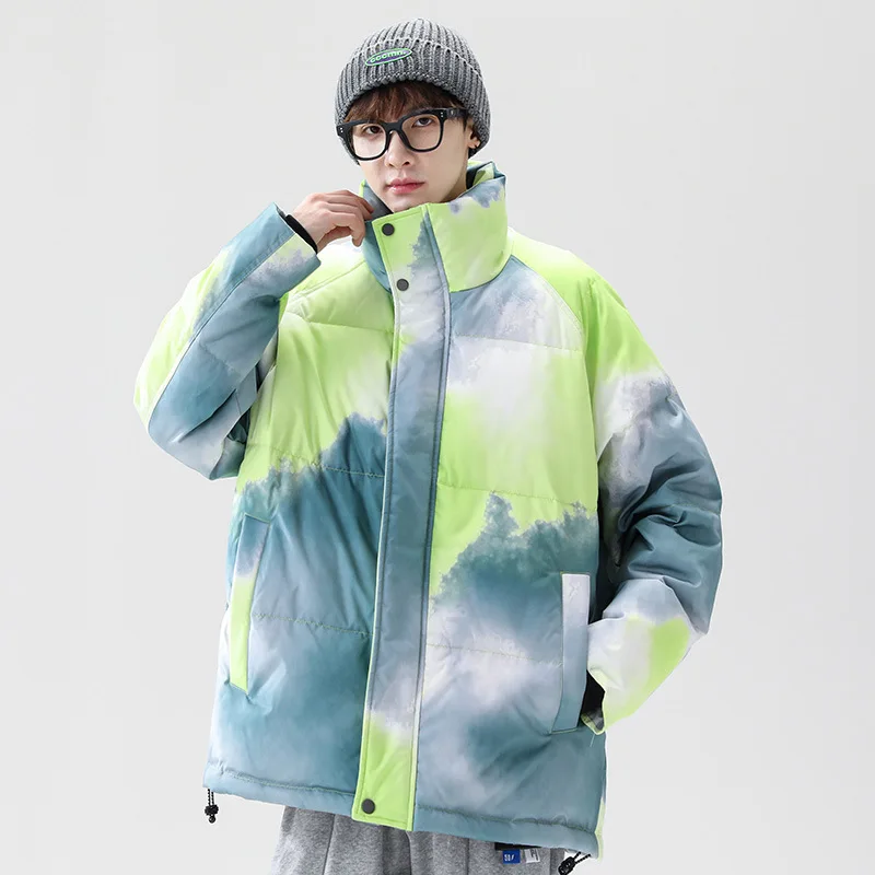 2022 Men's Down Jacket Casual Loose Dyeing Color Thicken Warm Windproof Down Jacket High Quality Warm Men's Coat Veste Homme