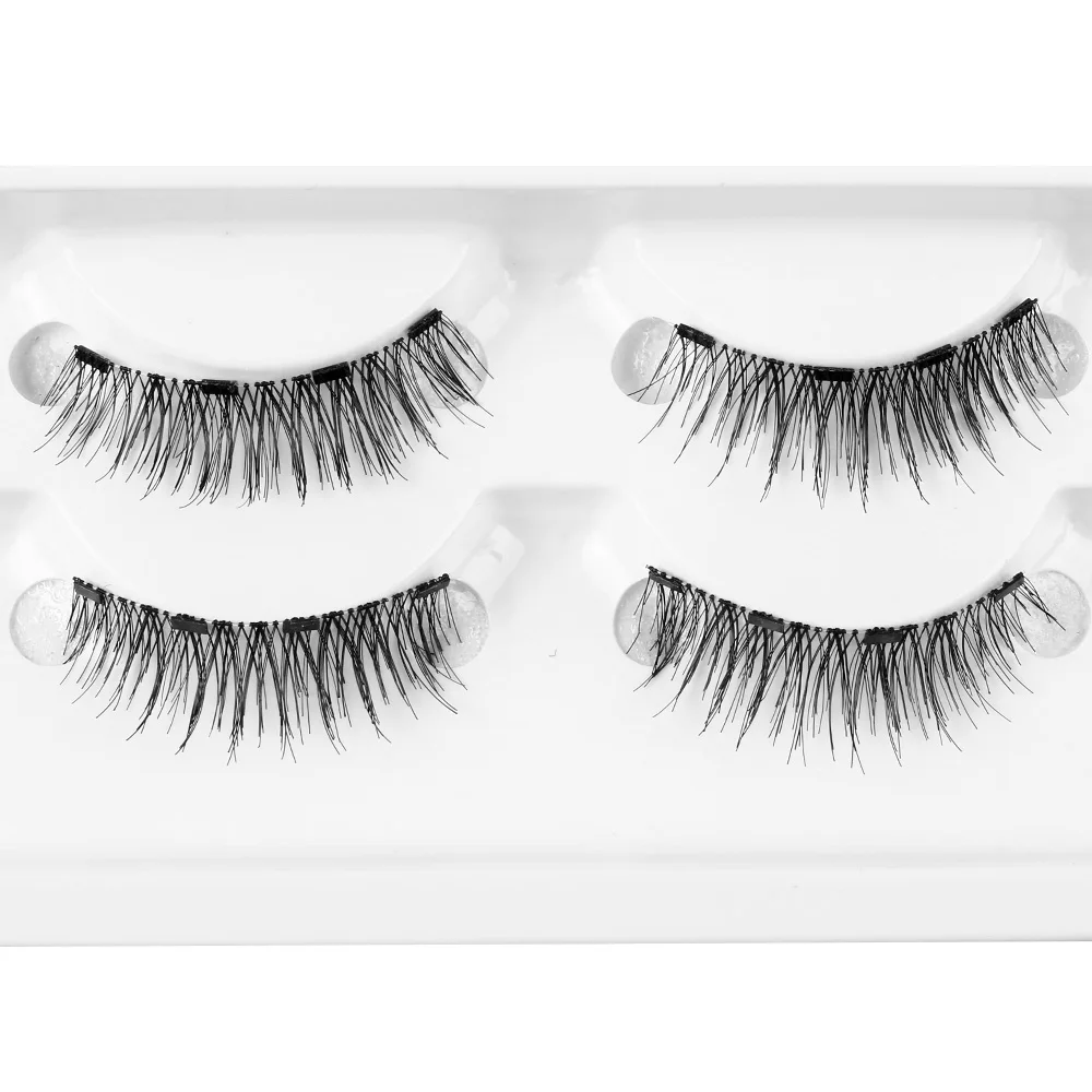 4PCS Handmade Four Magnets Cross Wispy Full Coverage False Eyelashes No Adhesive Needed Magnetic Eye Lashes Eye Makeup Tools