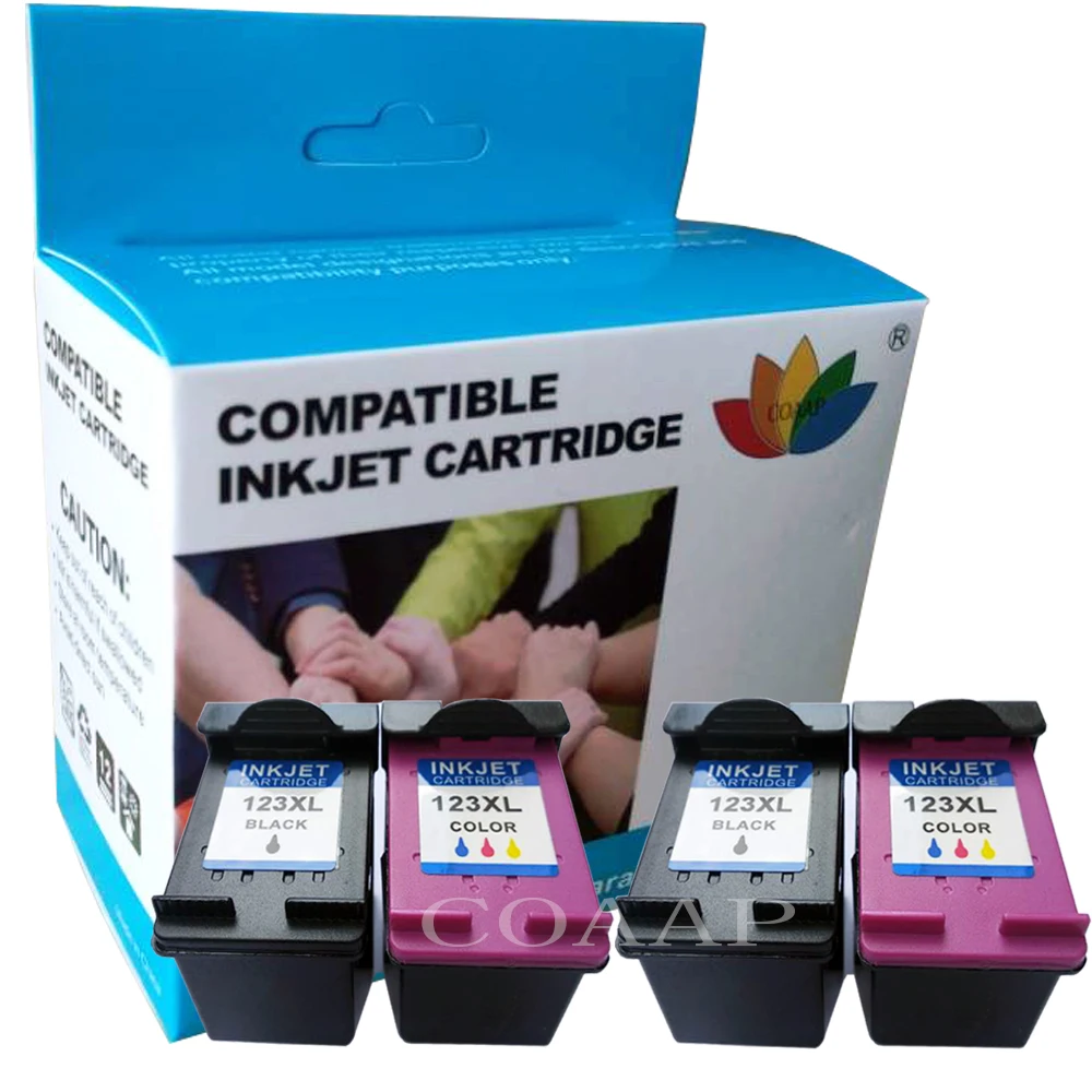 

COAAP Compatible HP123 Refilled ink cartridges for HP 123 XL OfficeJet 3830 3831 3832 3833 3834 4650 4652 4654 4655 printers