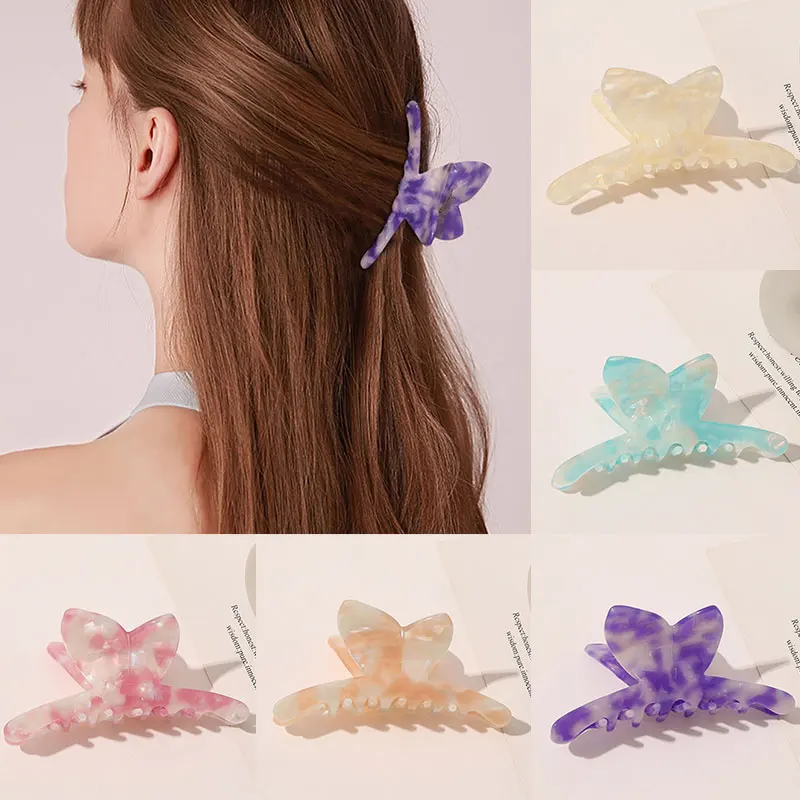 

Acrylic Butterfly Shaped Hair Clips Crab WomenKorean Barrettes Geometric Hair Claws Sweet Fairy Hairpin Butterfly Hair Clip Hot