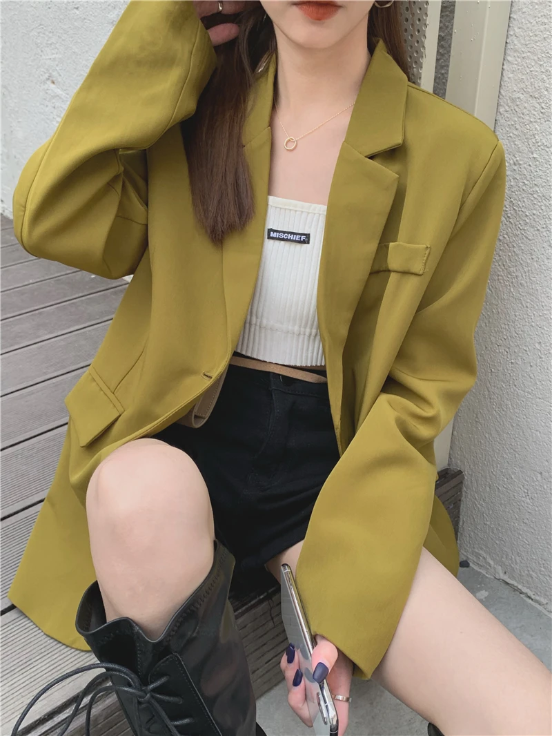 Новинка 2021 женские весенние блейзеры свободная повседневная офисная куртка