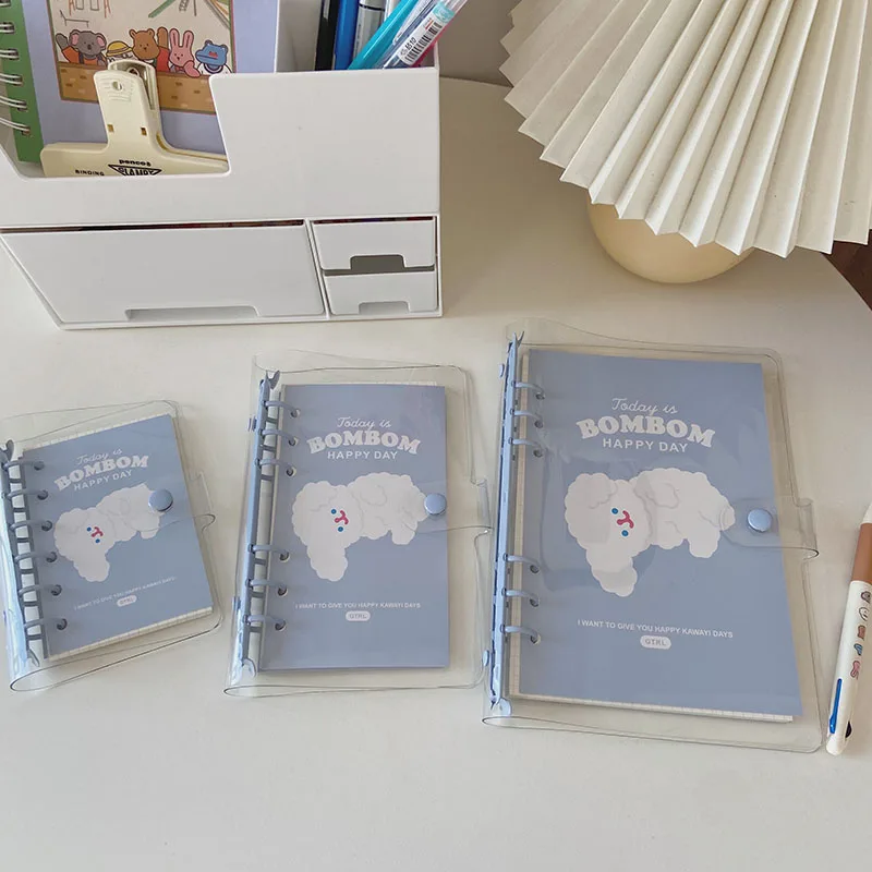 

Записная книжка на синих кольцах, А7, А6, А5, 90 листов, блокноты и журналы с отрывными листами, милый мультяшный ежедневник, дневник, школьные принадлежности