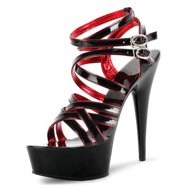 

15cm / 17cm walk show stage shoes high heels women's shoes Chinese red element sandals