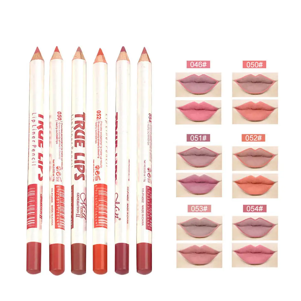 Набор из 6 лайнеров для губ матовая водостойкая губная помада гладкое скольжение