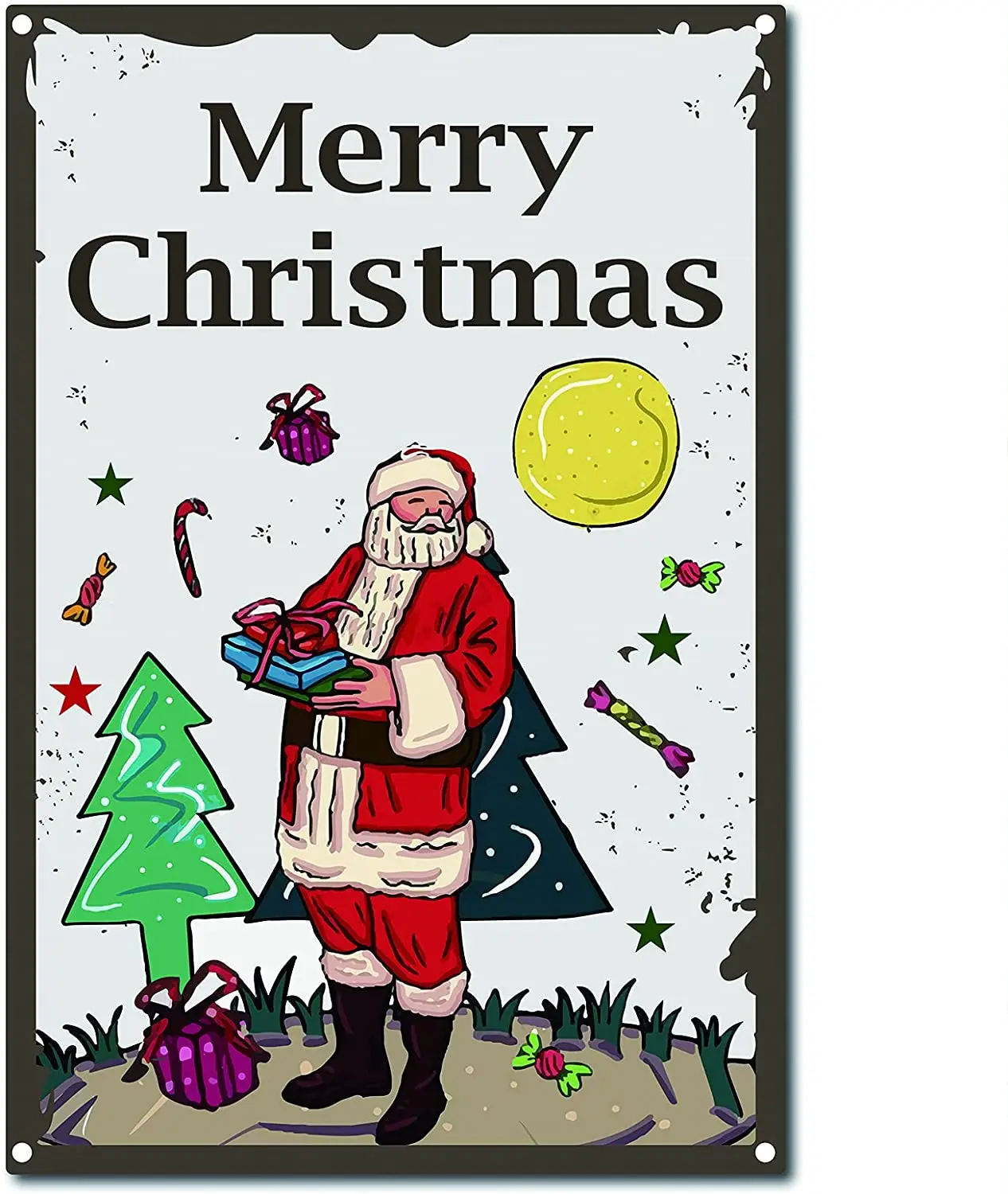 

Merry Christmas Metal Vintage Tin Sign Wall Decor Decoration for Home Santa Claus Wall Art Kitchen Bar Pub Room Garage Vintage