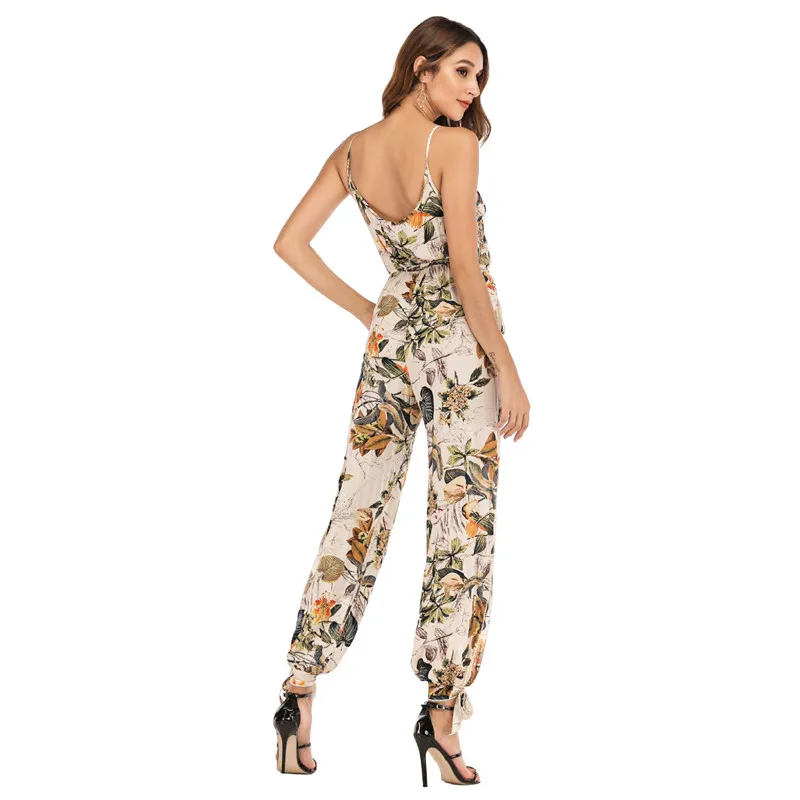 Женский Летний комбинезон с принтом в стиле бохо сексуальный на бретельках