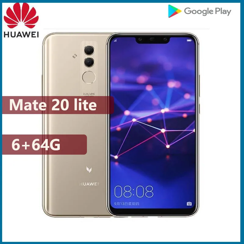 Huawei Mate 20 Lite Smartphone 6.3 2340x1080 Kirin 710 24.0MP 6GB RAM 64GB ROM Android 8.1 Fingerprint