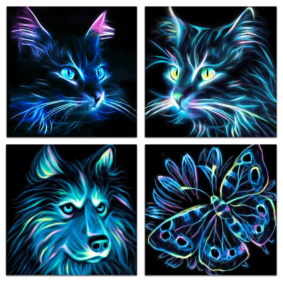 Распродажа алмазная 5D картина сделай сам животное волк кот вышивка крестиком