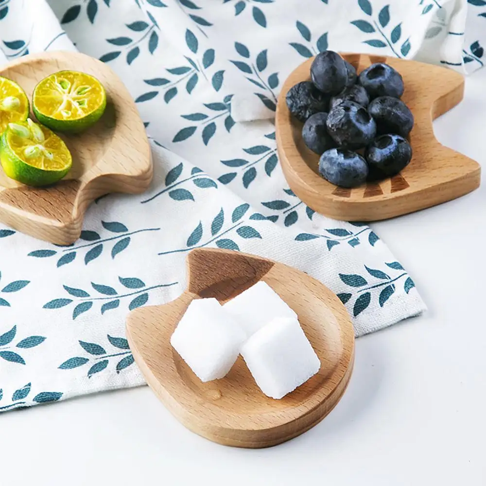 5 шт. в японском стиле бук дерево форма кота соус блюдо кухня маленькие закуски