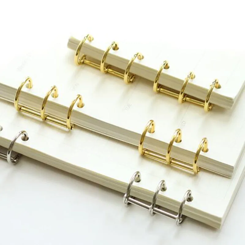 

2pcs 3-turn Standard Loose Leaf Ring Clips Hole Punch Book Storage Tool A5a6 Universal Book Metal Ring Standard Hole