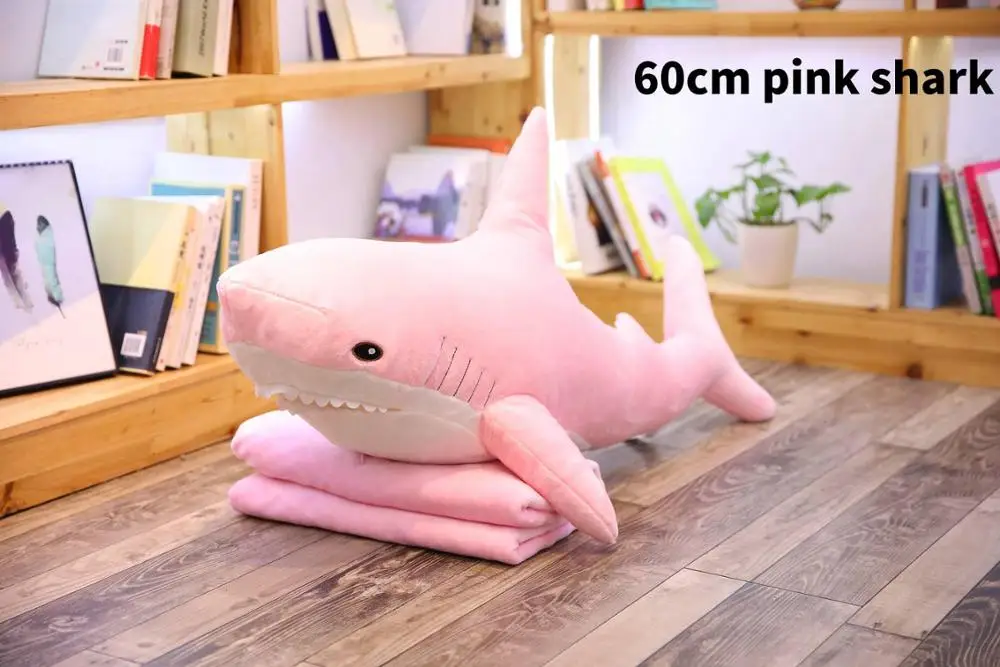 60 cm Pink 100 см Большой размер забавная мягкая плюшевая розовая Акула Подушка Успокаивающая подушка подарок для детей - Цвет: 60 cm Pink