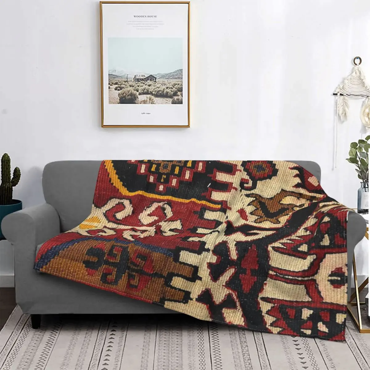 

Manta tejida decorative Kilim Navaho, кубреккама кукро de muselina, с капучикой, ropa de cama y fundas, 2 единицы