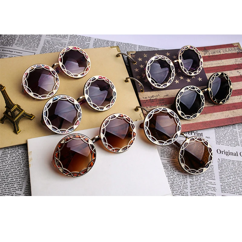 

2019 Retro vintage Round Sunglasses Women Brand Black Sexy shades for women Luxury Gradient lens Designer Sun Glasses Female