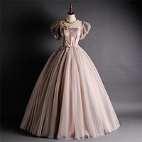 wedding party dress elegant gauze tutu ball gown vintage lace embroidery plus quinceanera dresses for women