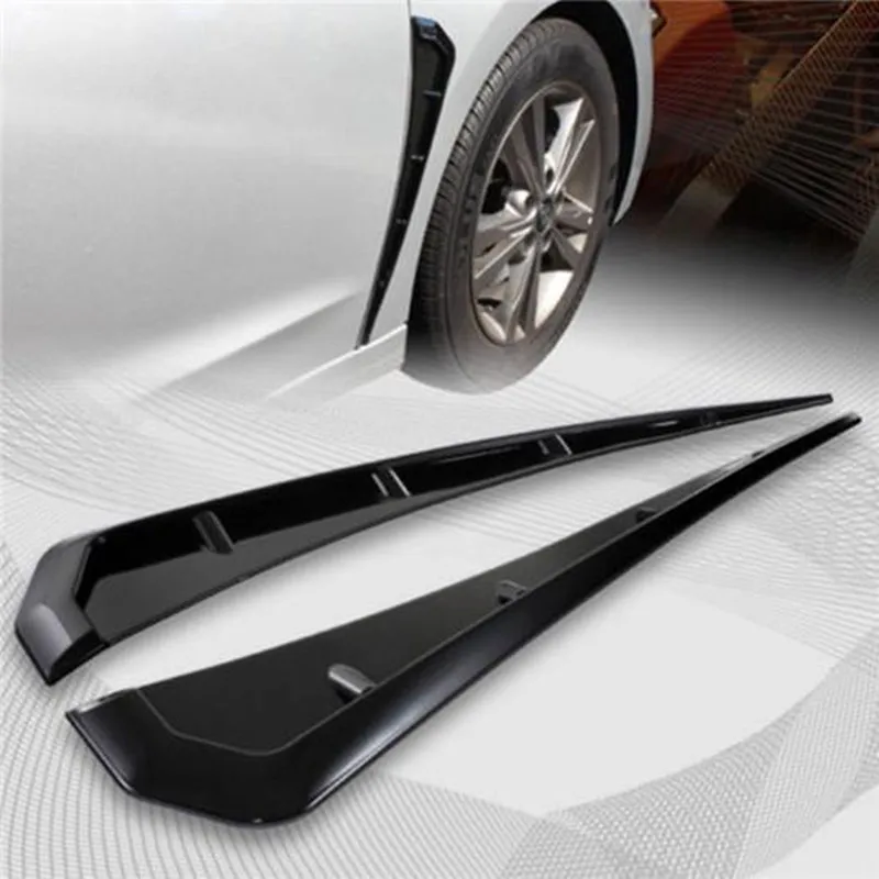 

Pair Universal Door Side Vent Air Flow Fender Outlet Cover Trim Wing Car Styling Side Fender Glossy Wing Cover