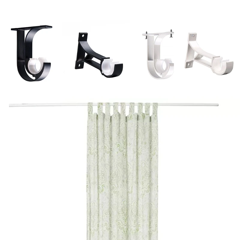 2pcs Window Drapery Ceiling Hanging Holder Wall Curtain Rod Bracket Set Side Top Mounted Fits 1 inches | Обустройство дома