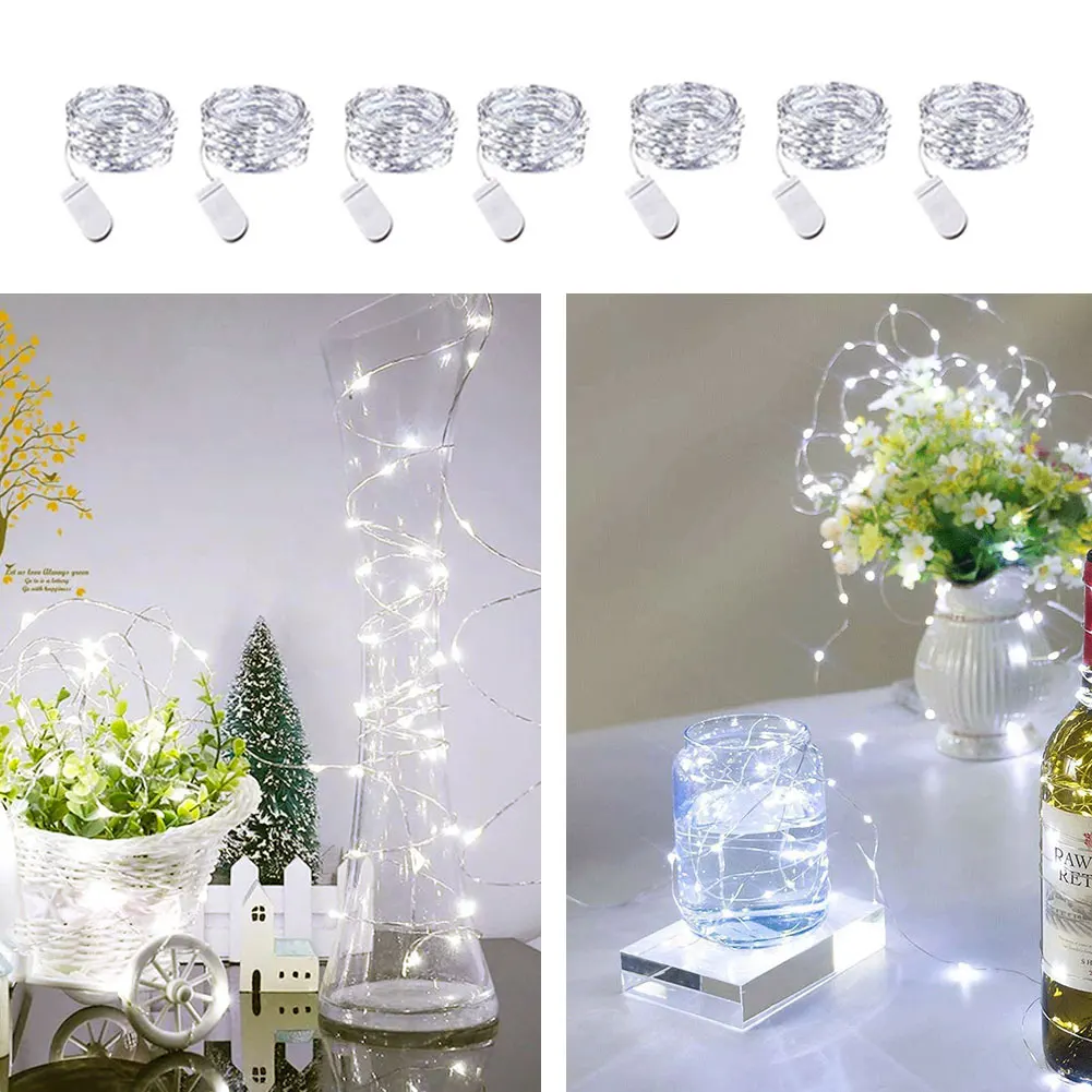 

Led String Lights Copper Wire Lights 10 LED Bulbs Bedroom Home Party Wedding family Festival Decoration White decorations 10PCS