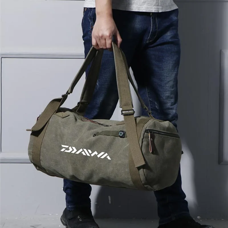 

Men Outdoor Sports Fishing Bag Multifunctional Fitness Canvas Travel Large Capacity Climbing Camping Storage Fishing Tackle Bag