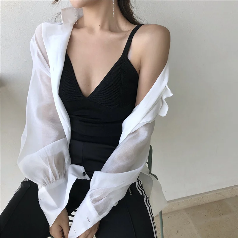 

Маленький женский жилет на бретельках, верхняя одежда, Летняя короткая женская внутренняя одежда, узкая талия, сексуальная основа для корре...