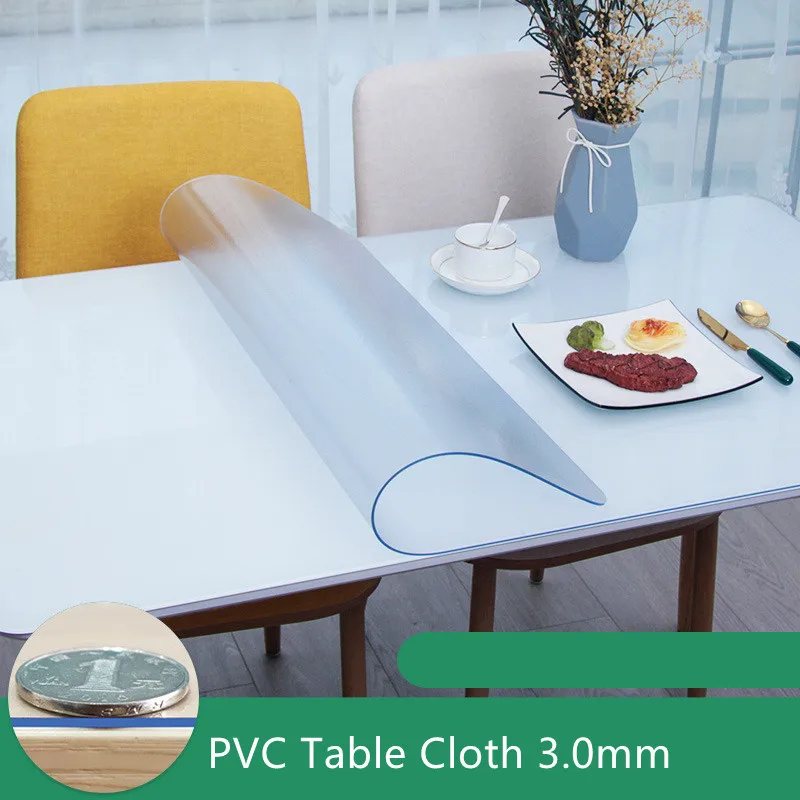 3.0mm Thick High Quality PVC Table Covers Placemats Protective Mat Coffee for Living Room Tablecloths Textiles Soft Glass | Дом и сад