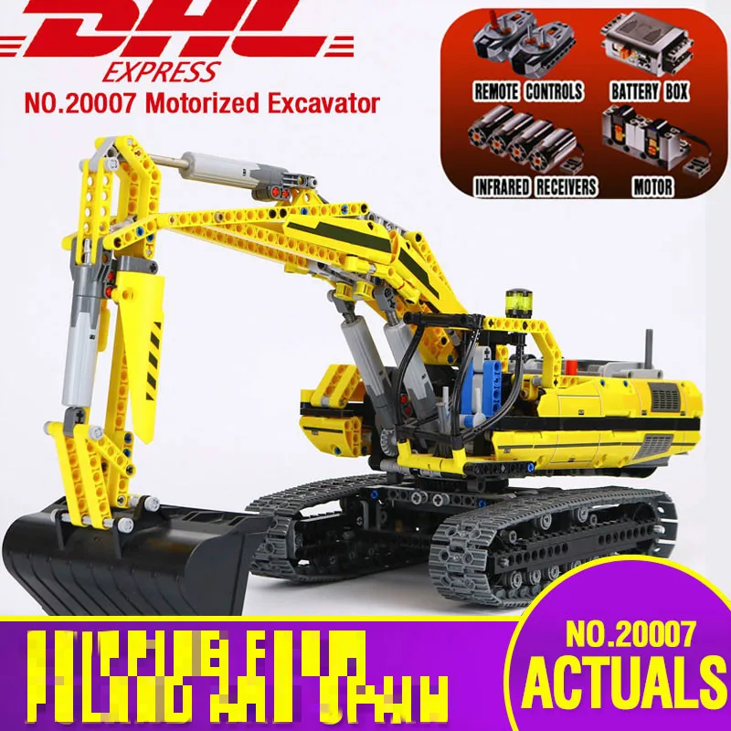 DHL 20007 Technic автомобиль серии совместим с 8043 модель экскаватора строительный
