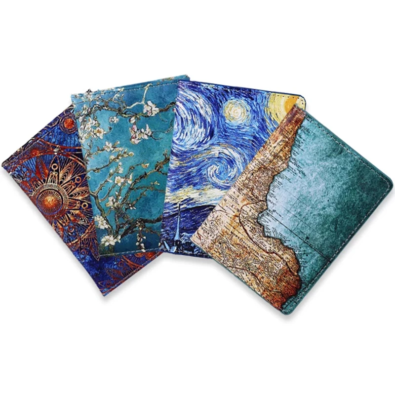 

Abstract Painting Style PU Leather 1Pcs Portable Travel Accessories Multi Purpose Passport Cover for Men Women Wallet Holder