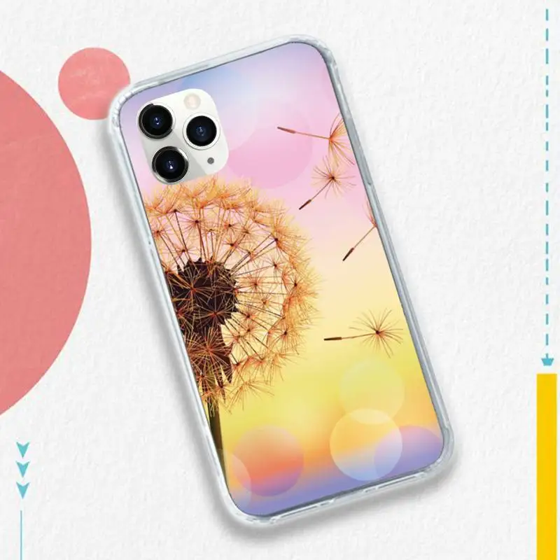 

Dandelion beautiful flower luxury shell Phone Case for iPhone 11 12 pro XS MAX 8 7 6 6S Plus X 5S SE 2020 XR mobile funda