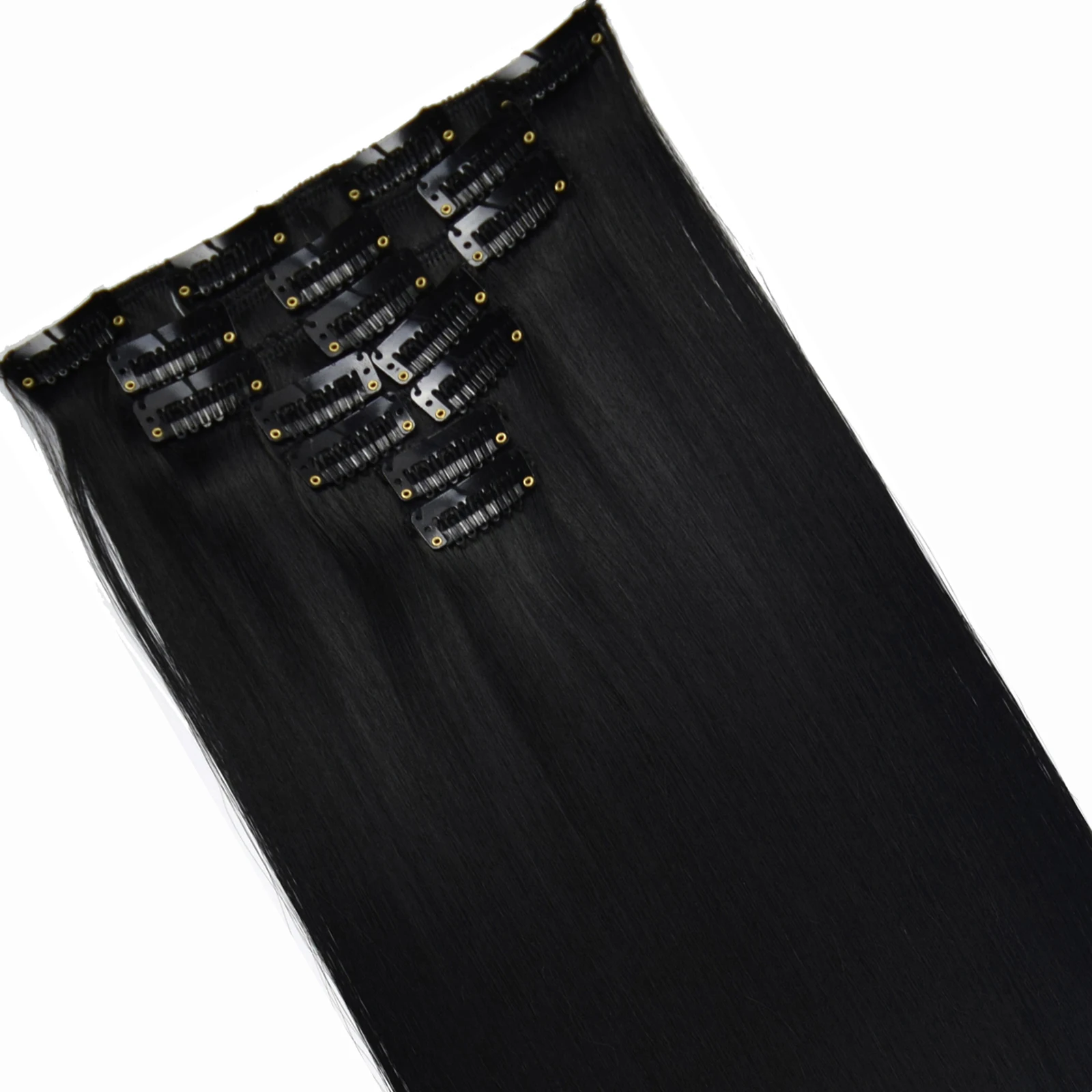 TOPREETY Heat Resistant B5 Synthetic Fiber 130gr Straight clip in hair Extensions 7006