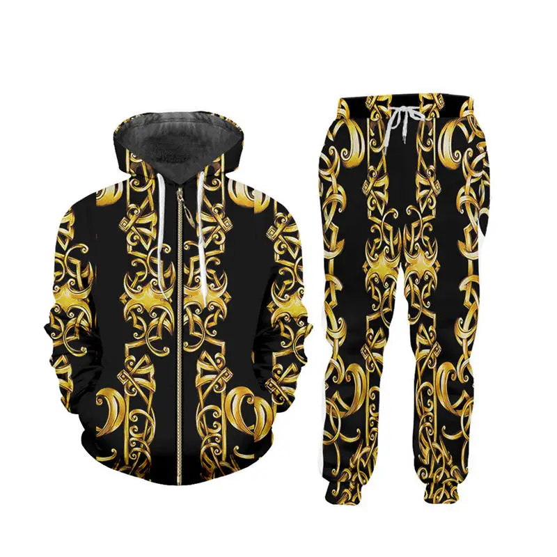 Новый брендовый Мужской комплект куртка на молнии и штаны индивидуальный 3d с