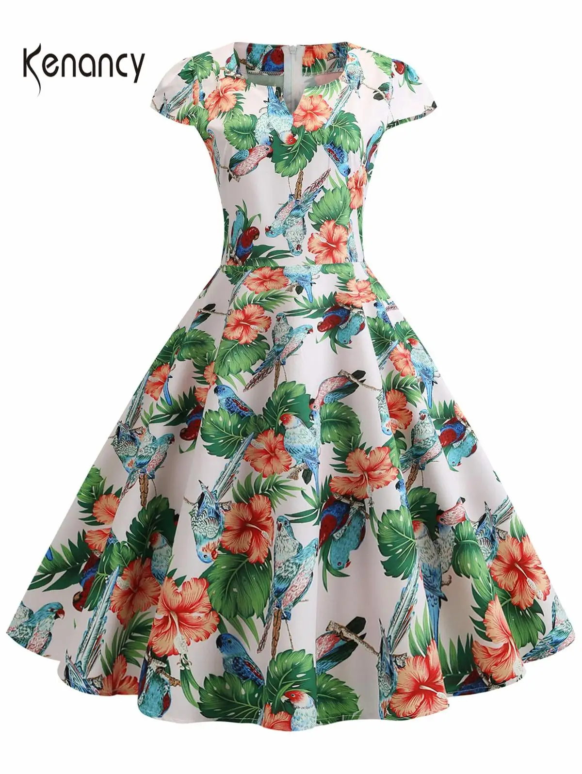 Женское винтажное платье в стиле Хепберн с цветочным принтом | Женская одежда