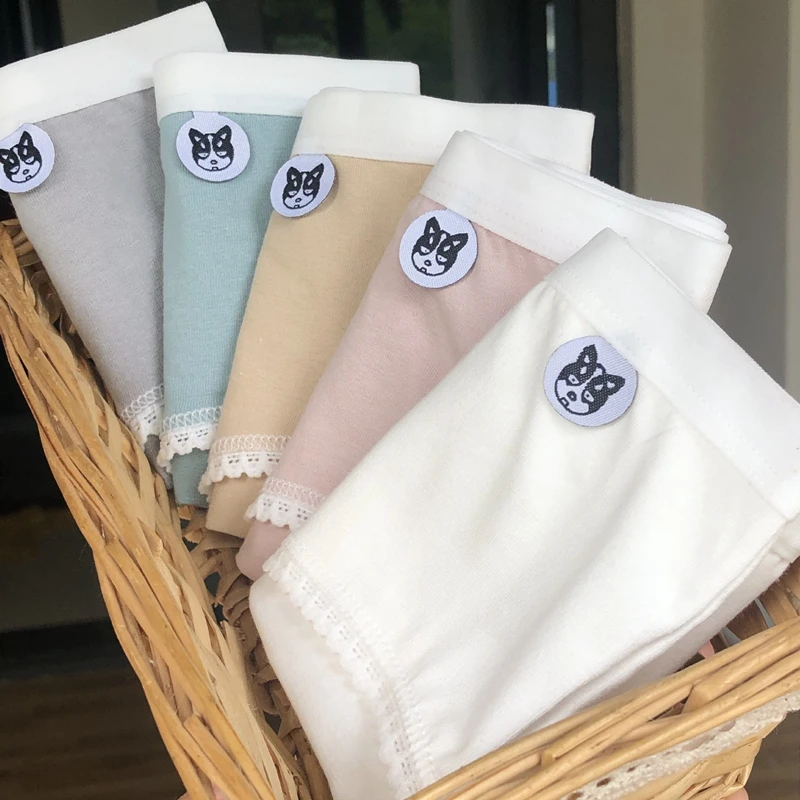 

Girls Cartoon Corgi Rabbit animal Underwear Cute Cotton Teenage Short Briefs Panties Simple comfortable soft low waist panties