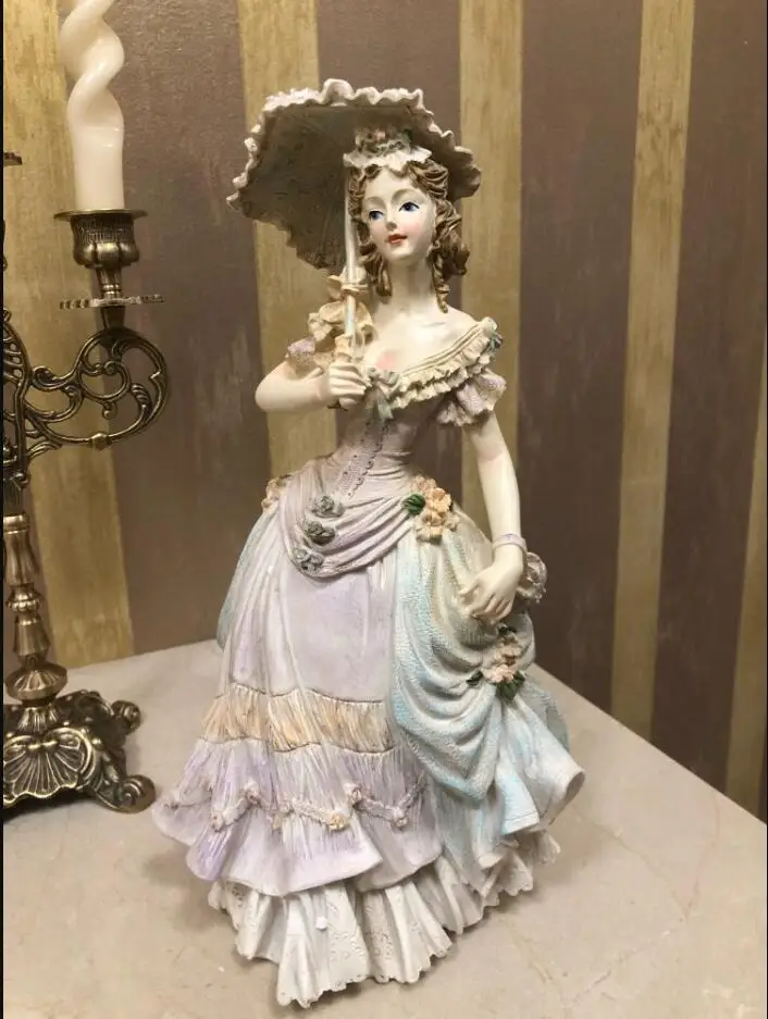 

Europe Victorian Girl Statue Fashion Character Beauty Figurines Resin Crafts Wedding Gift Creative Home Decoration Ornament Art